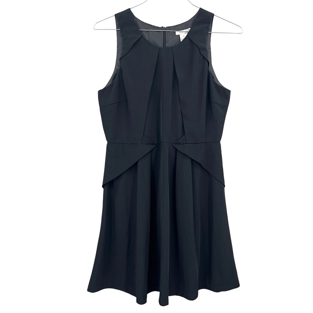 Dylan & Rose‎ Womens Dress Black Origami Pleated Fit and Flare Sleeveless LBD M